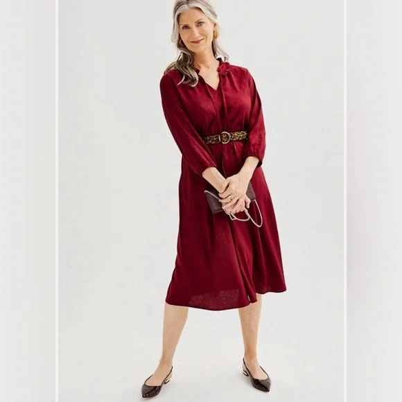 Croft & Barrow Ruffle Neck Dress SZ Medium NWOT - Picture 5 of 11